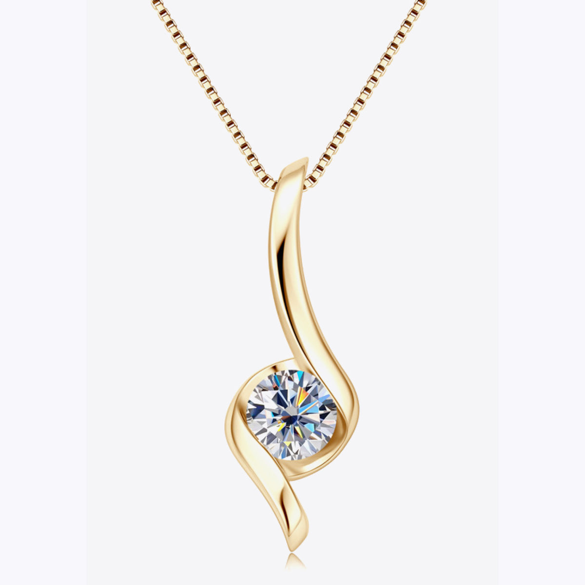 1 Carat Moissanite 925 Sterling Silver Necklace