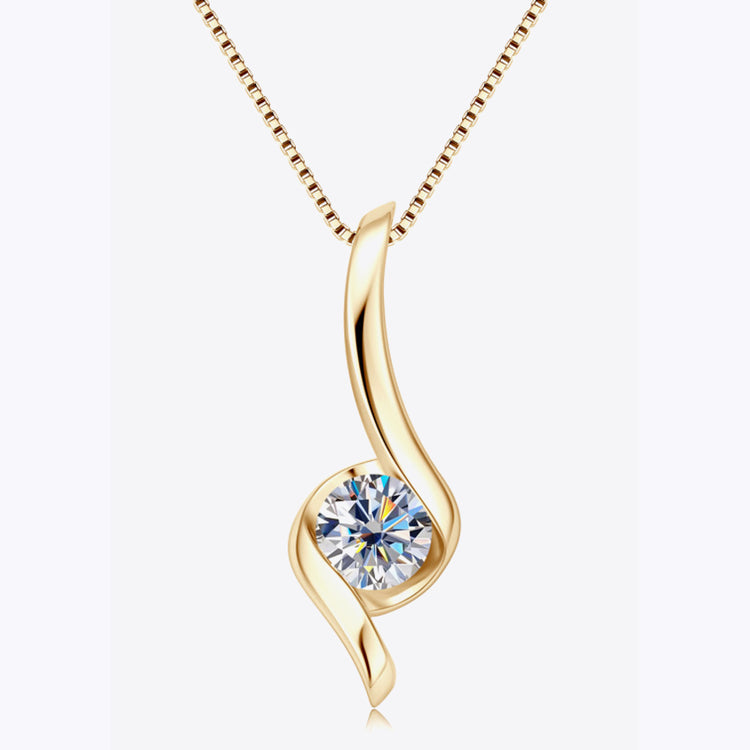 1 Carat Moissanite 925 Sterling Silver Necklace