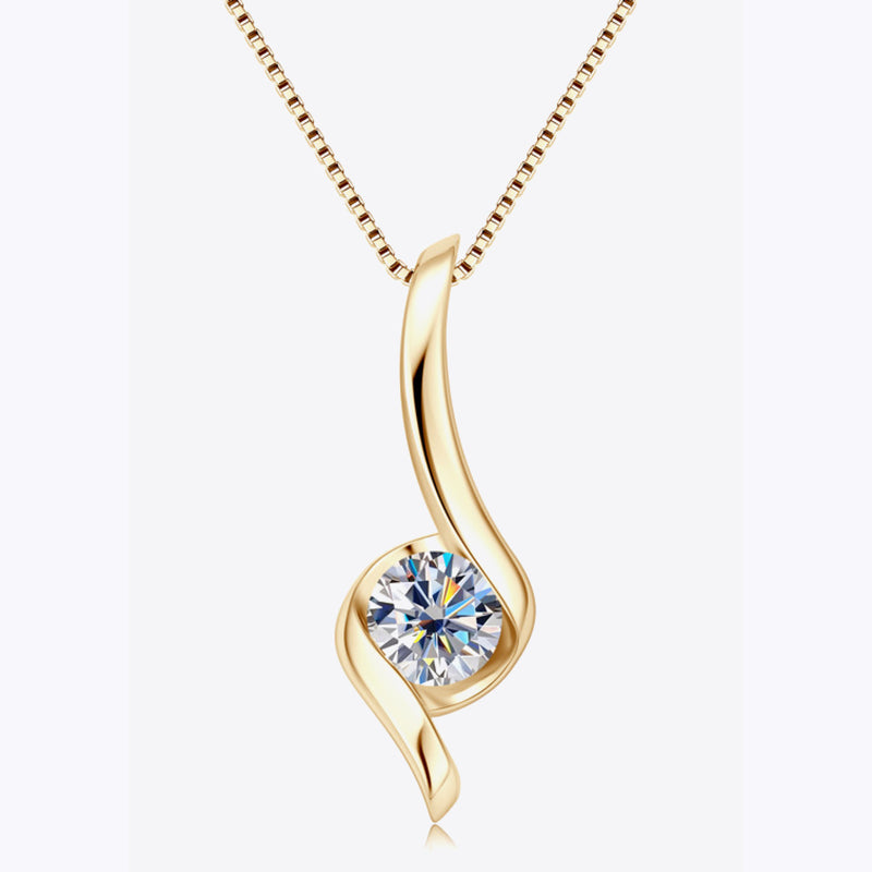 1 Carat Moissanite 925 Sterling Silver Necklace