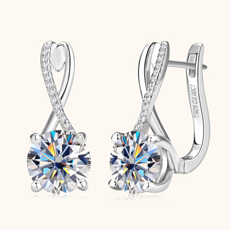 4 Carat Moissanite 925 Sterling Silver Earrings