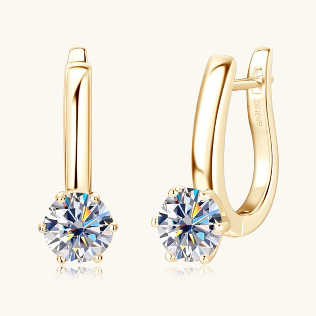 2 Carat Moissanite 925 Sterling Silver Earrings