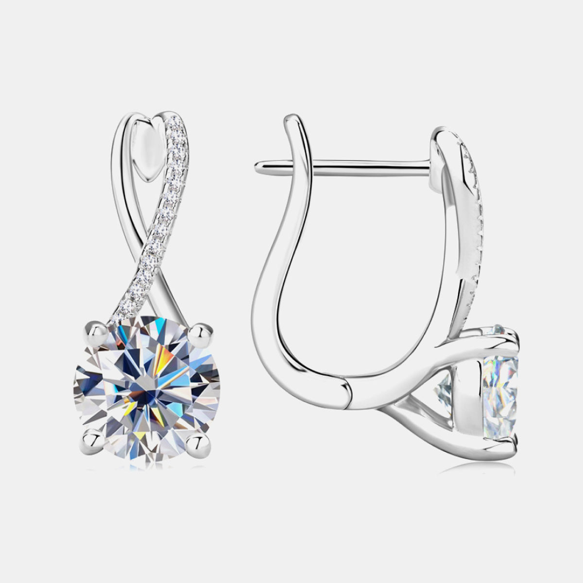 4 Carat Moissanite 925 Sterling Silver Earrings
