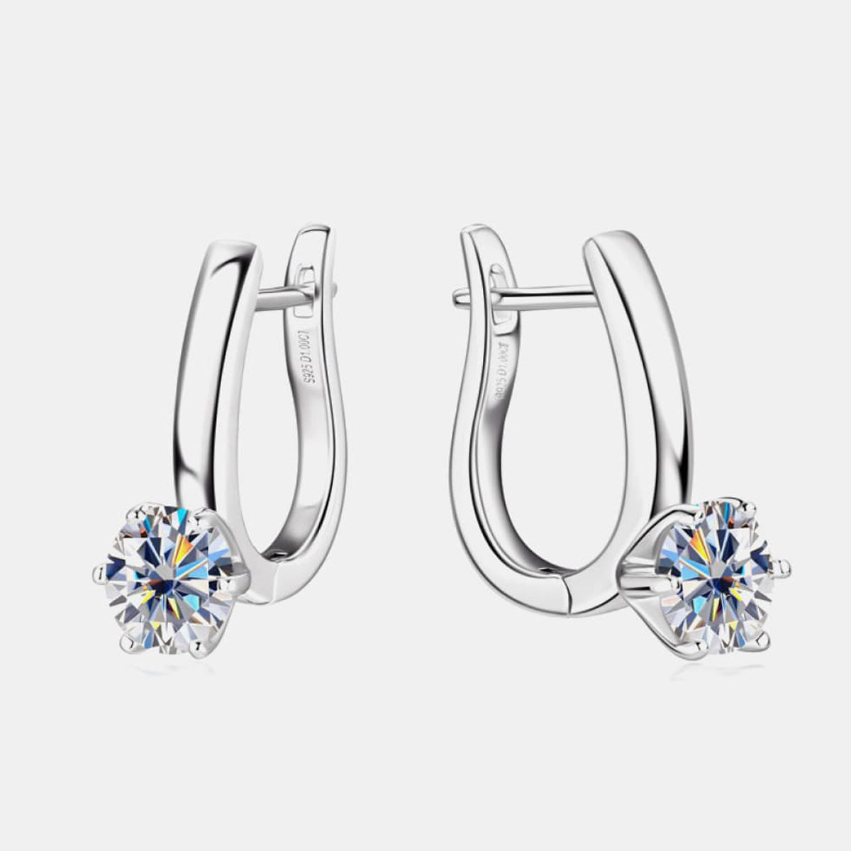 2 Carat Moissanite 925 Sterling Silver Earrings
