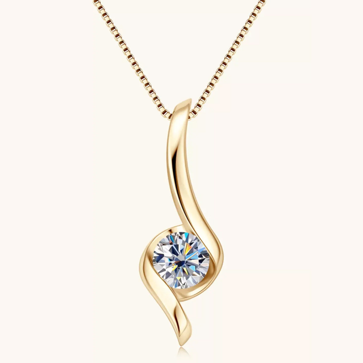 1 Carat Moissanite 925 Sterling Silver Necklace