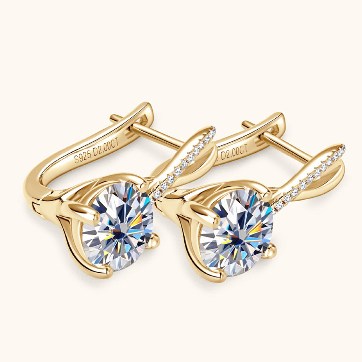 4 Carat Moissanite 925 Sterling Silver Earrings