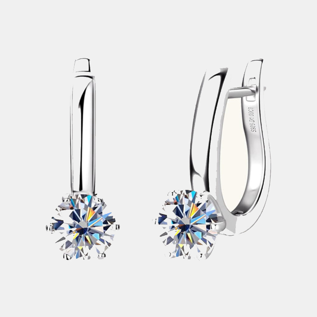 2 Carat Moissanite 925 Sterling Silver Earrings