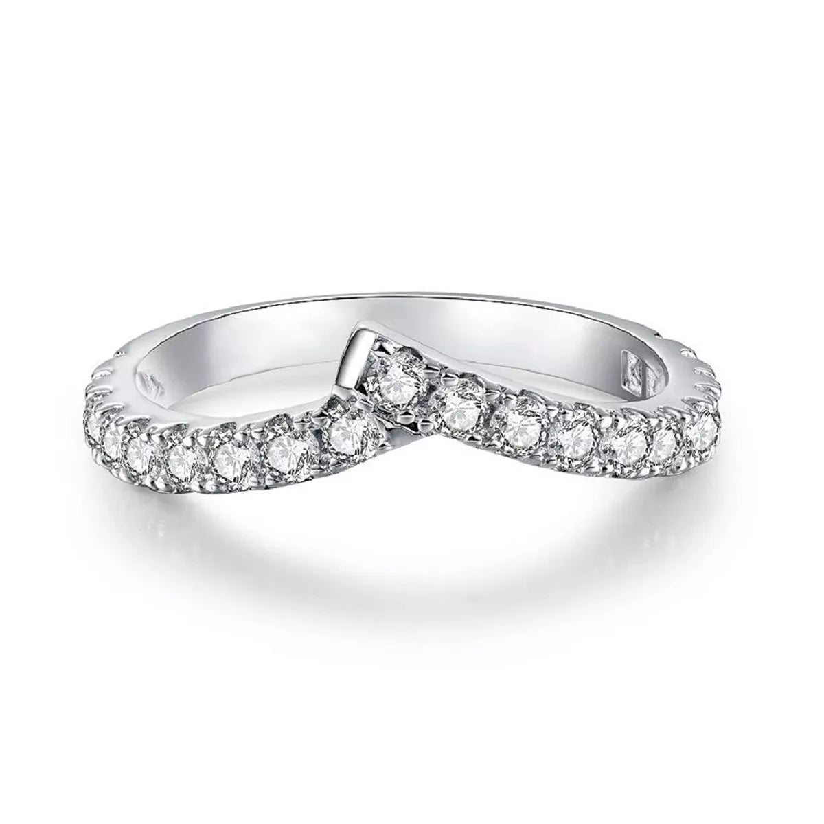 925 Sterling Silver Zircon Irregular Ring