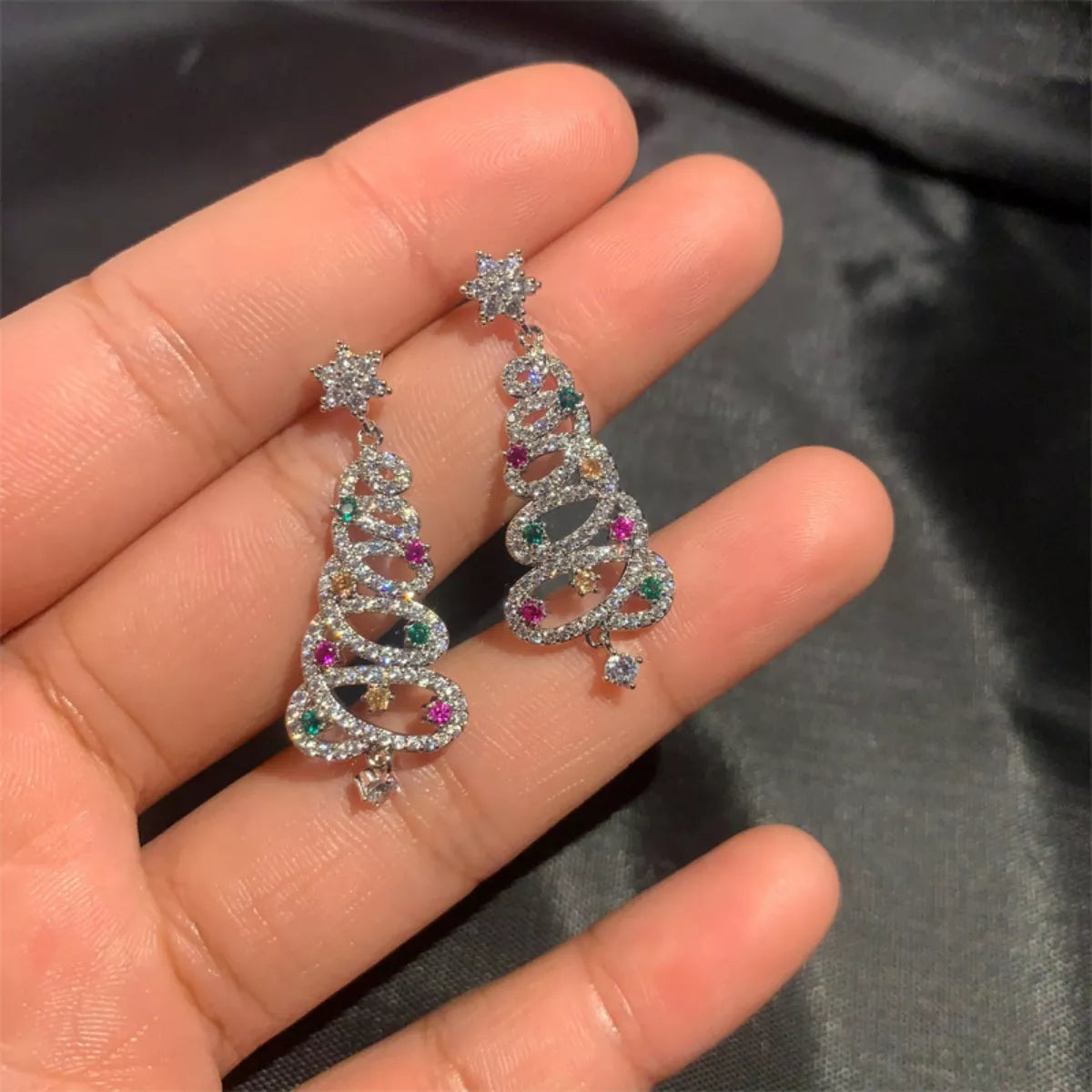 Christmas Tree Dangle Earrings