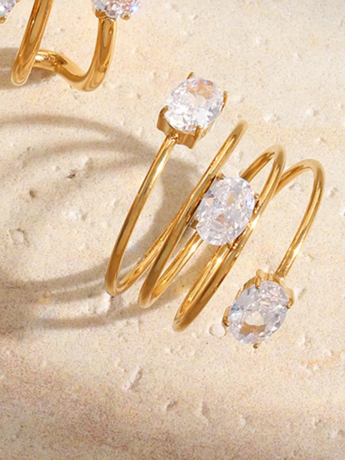 Triple-Layer Oval Open Ring