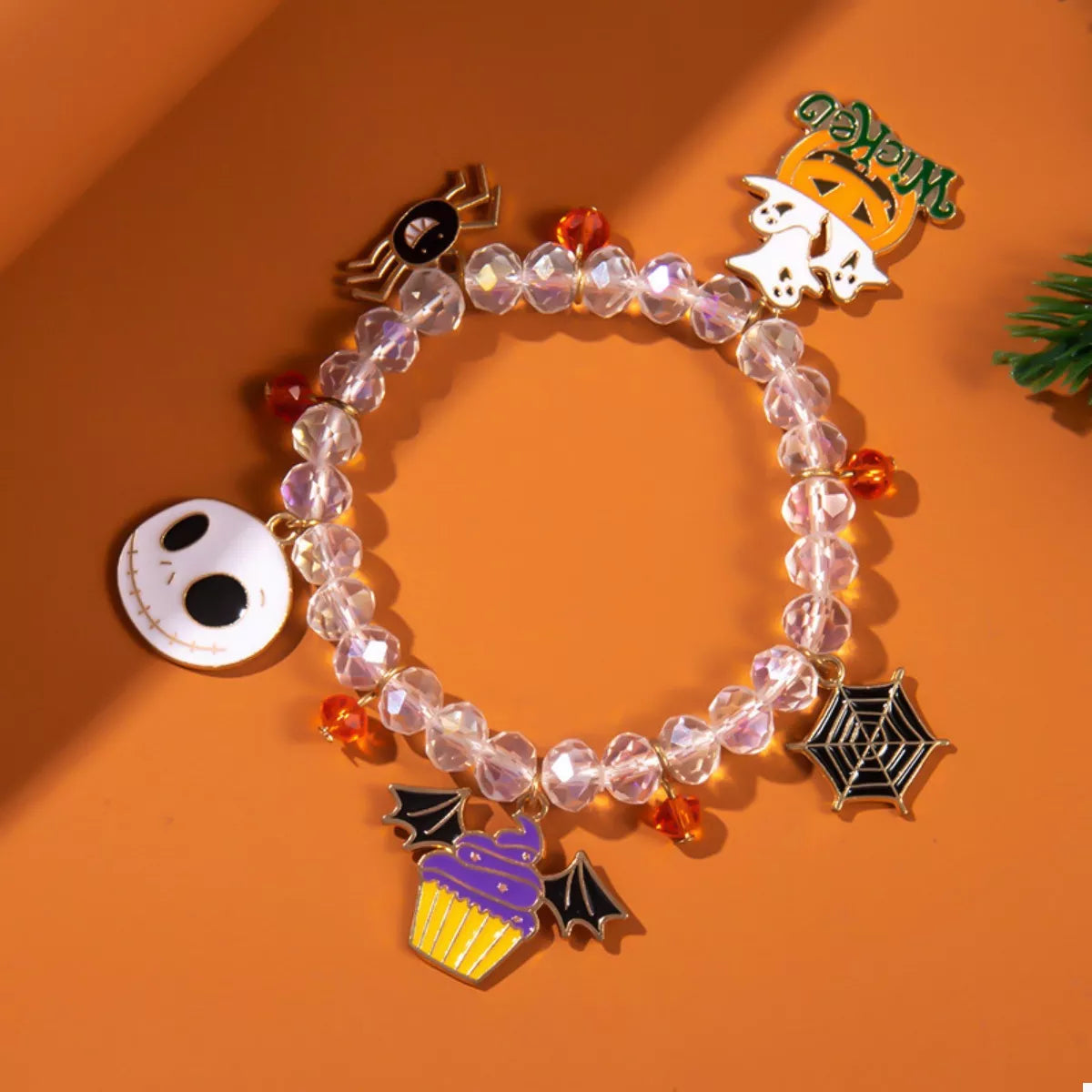 Halloween Beaded Charm Bracelet
