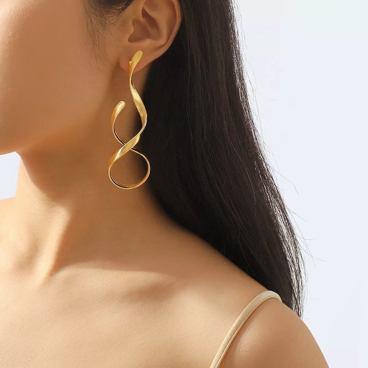 Alloy Spiral Drop Earrings