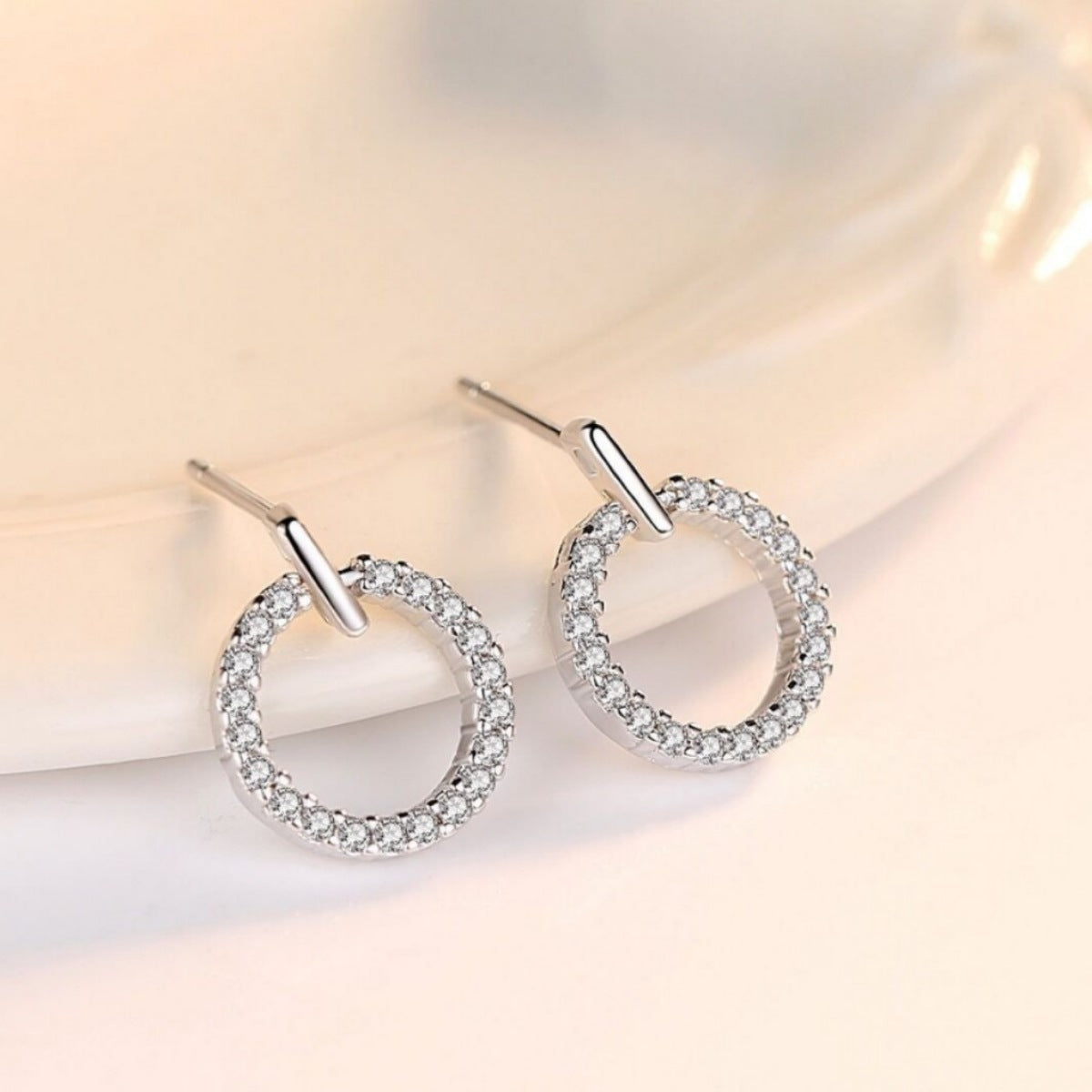 925 Sterling Silver Circle Stud Earrings