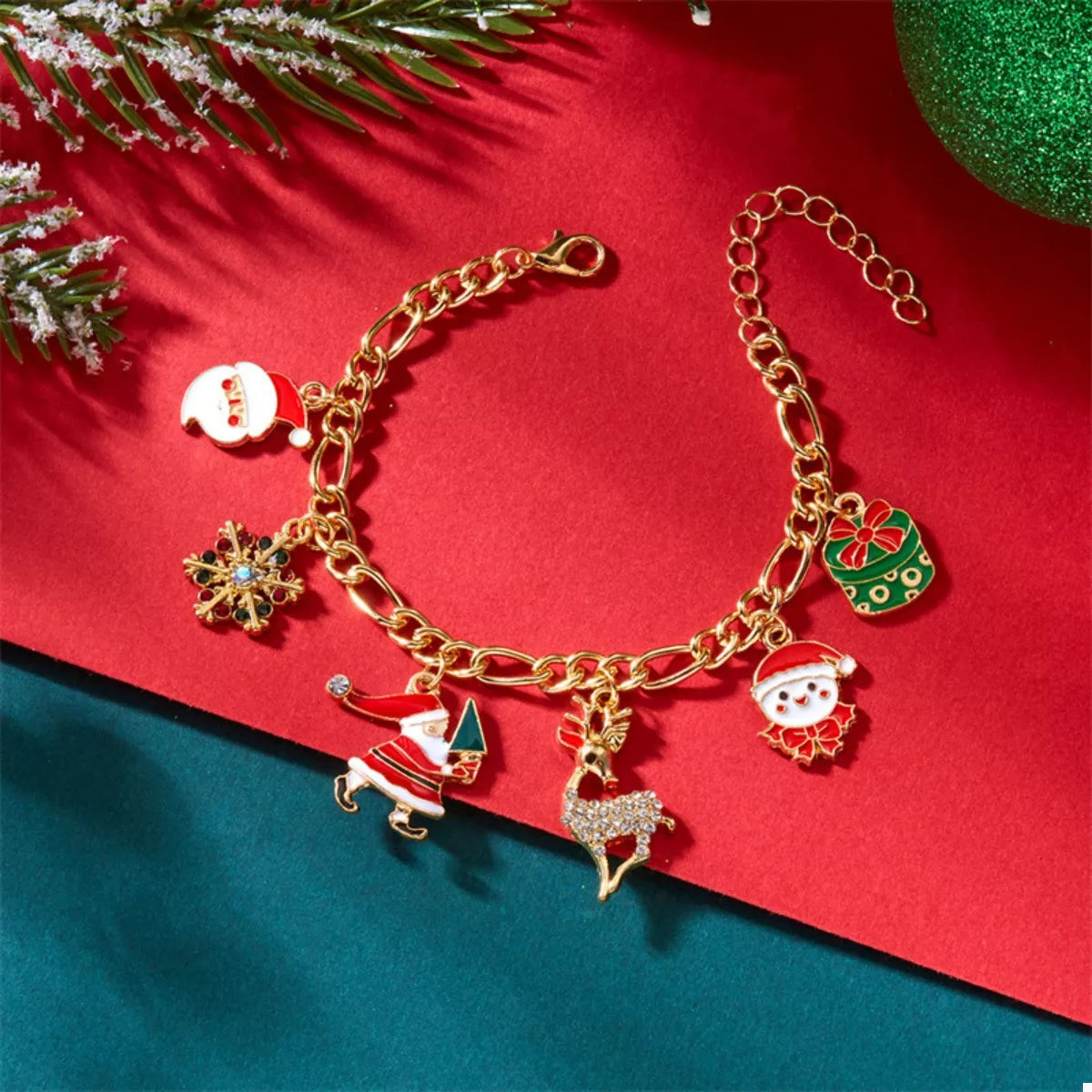 Christmas 18K Gold-Plated Charm Bracelet