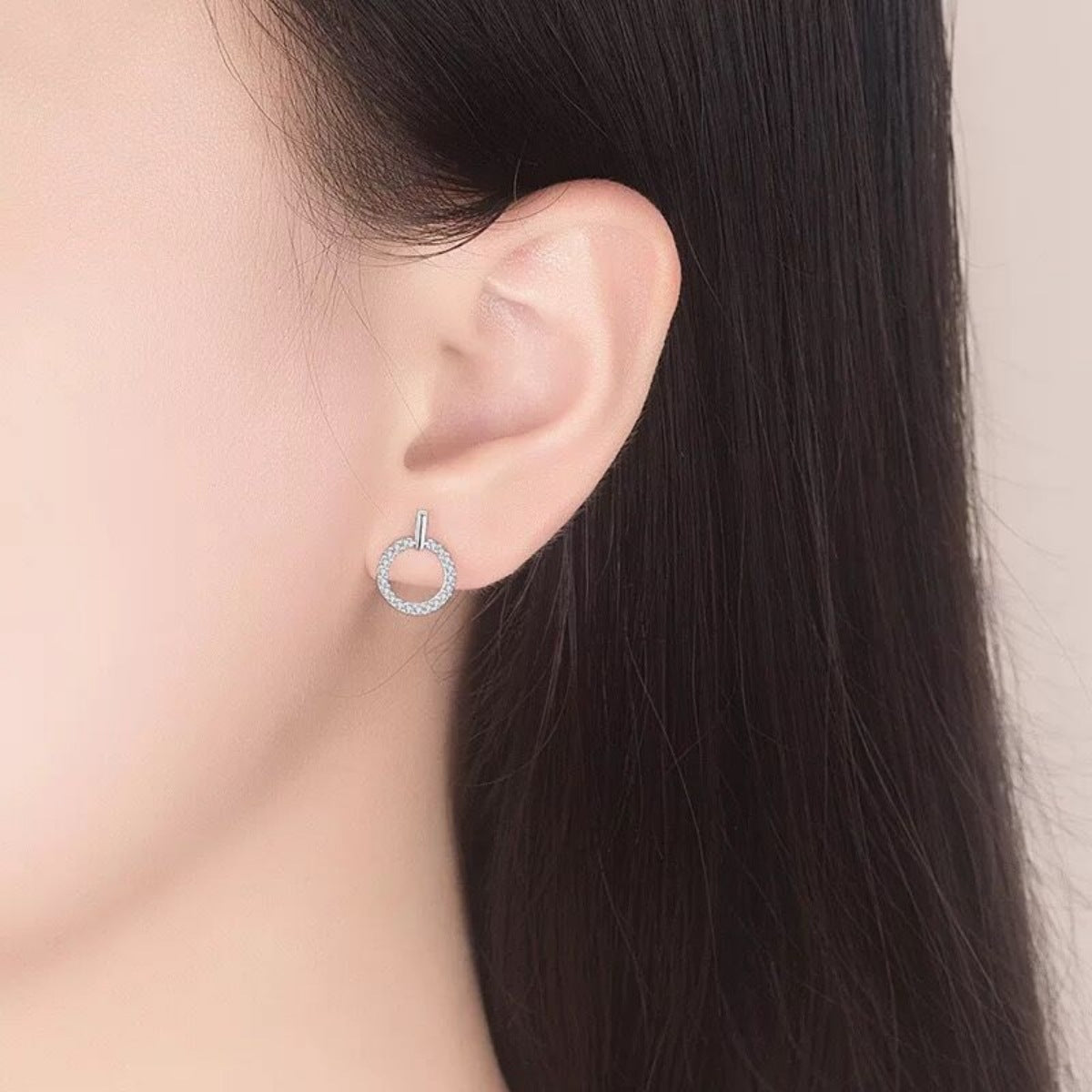 925 Sterling Silver Circle Stud Earrings