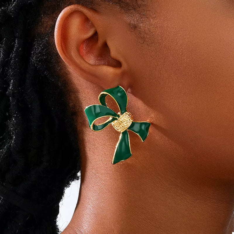 18K Gold-Plated Bow Earrings