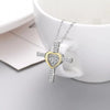925 Sterling Silver Heart Cross Necklace