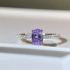 925 Sterling Silver Zircon Oval Ring