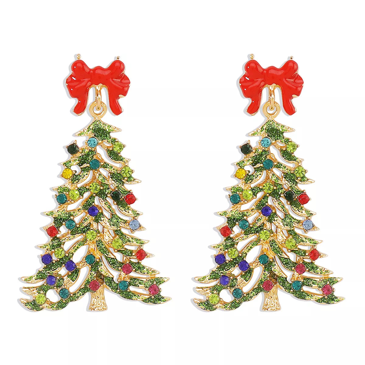 Christmas Tree Dangle Earrings