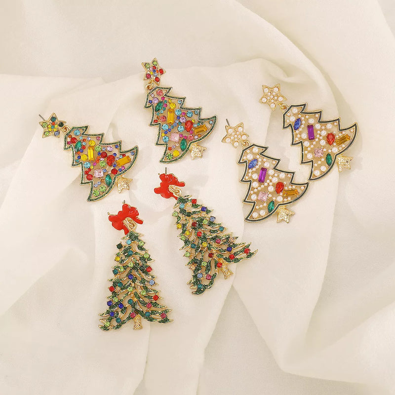 Christmas Tree Dangle Earrings