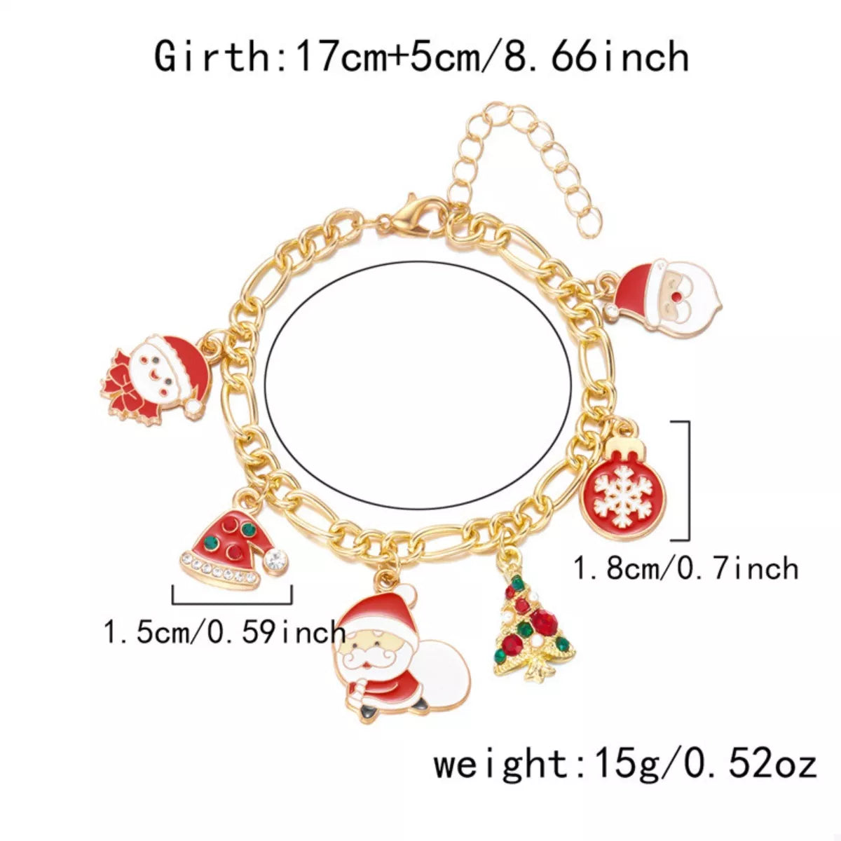 Christmas 18K Gold-Plated Charm Bracelet