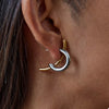 Two-Tone Modern C-Hoop Earrings