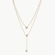 Stainless Steel Zircon Double-Layered Necklace