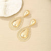 Hollowed-Out Teardrop Statement Earrings