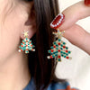Christmas Tree Rhinestone Earrings
