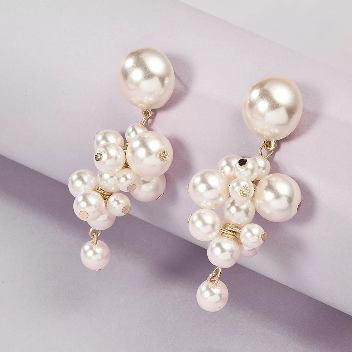 Pearl Cluster Dangle Earrings