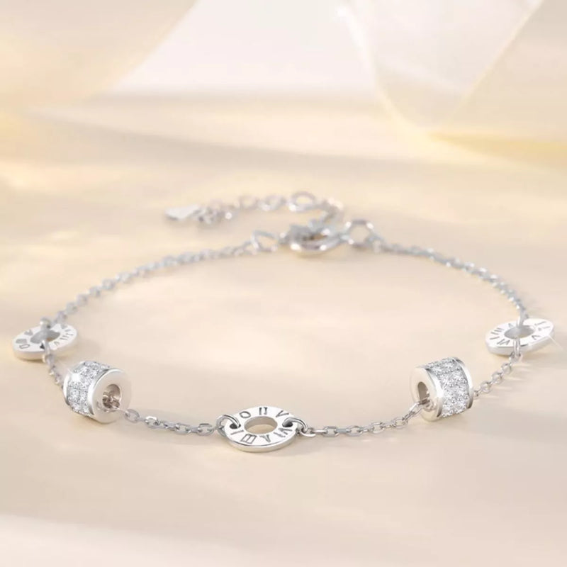 925 Sterling Silver Chain Geometric Bracelet