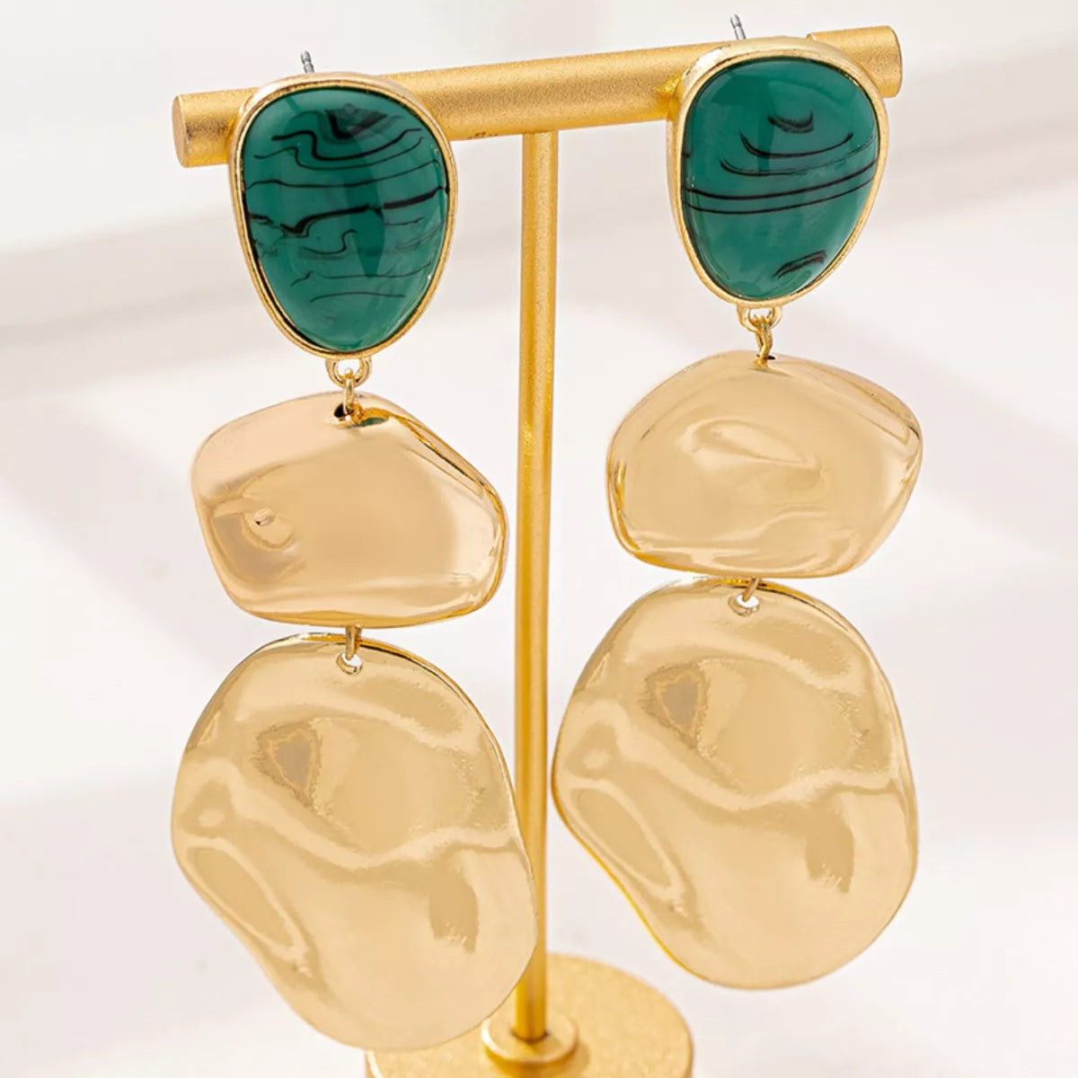 18K Gold-Plated Alloy Drop Earrings