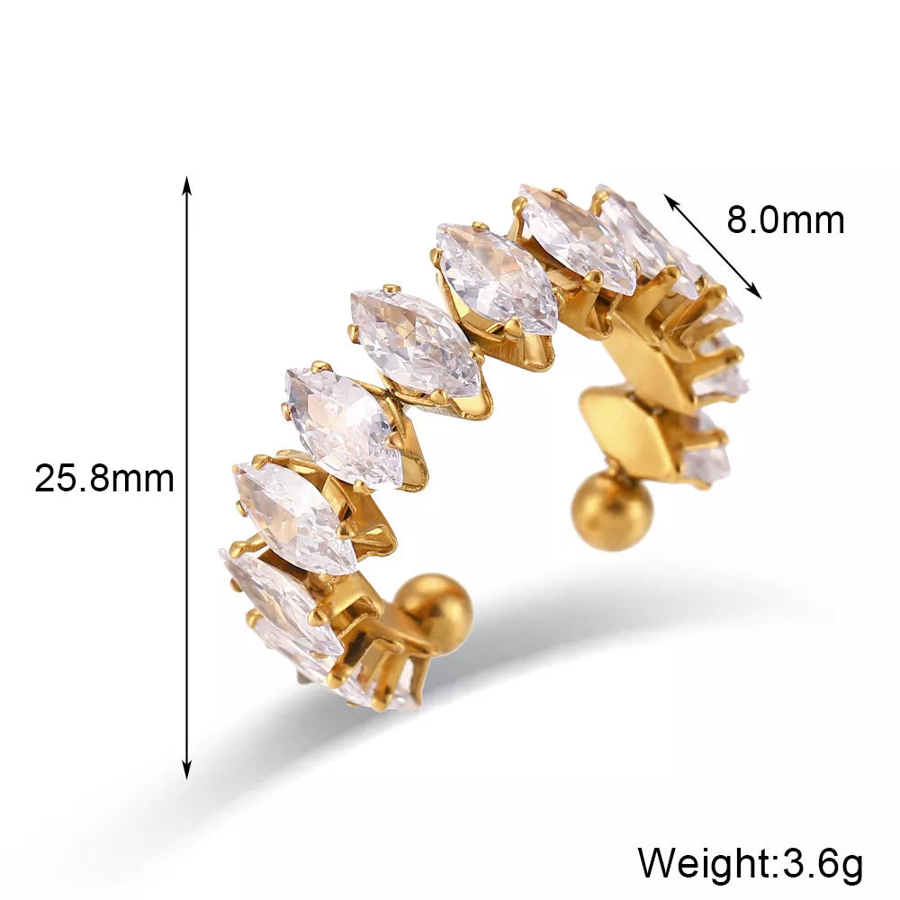 18K Gold-Plated Zircon Bracelet and Ring Jewelry Set