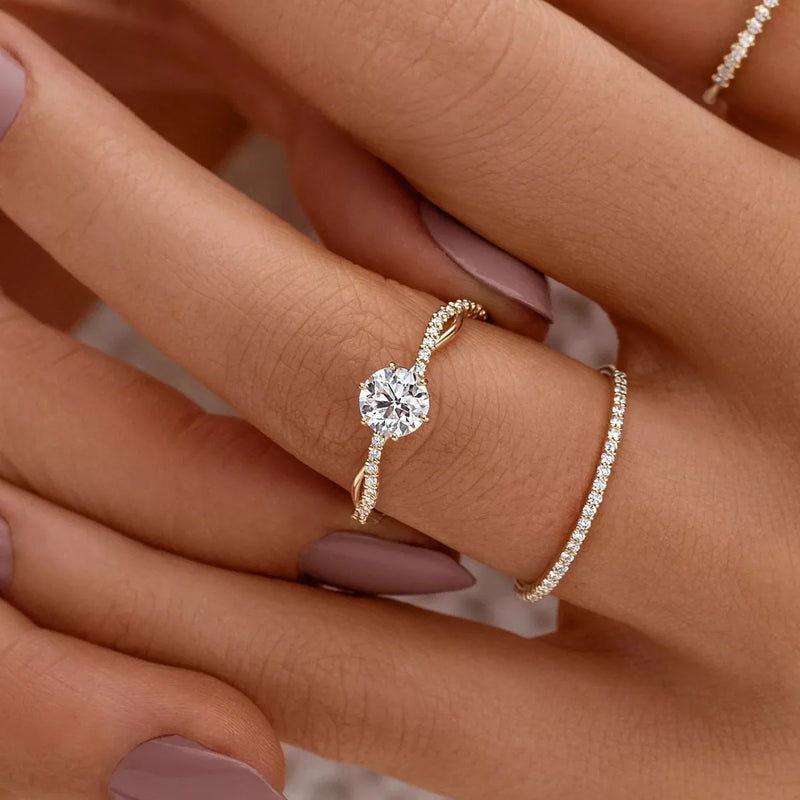 925 Sterling Silver Zircon Ring