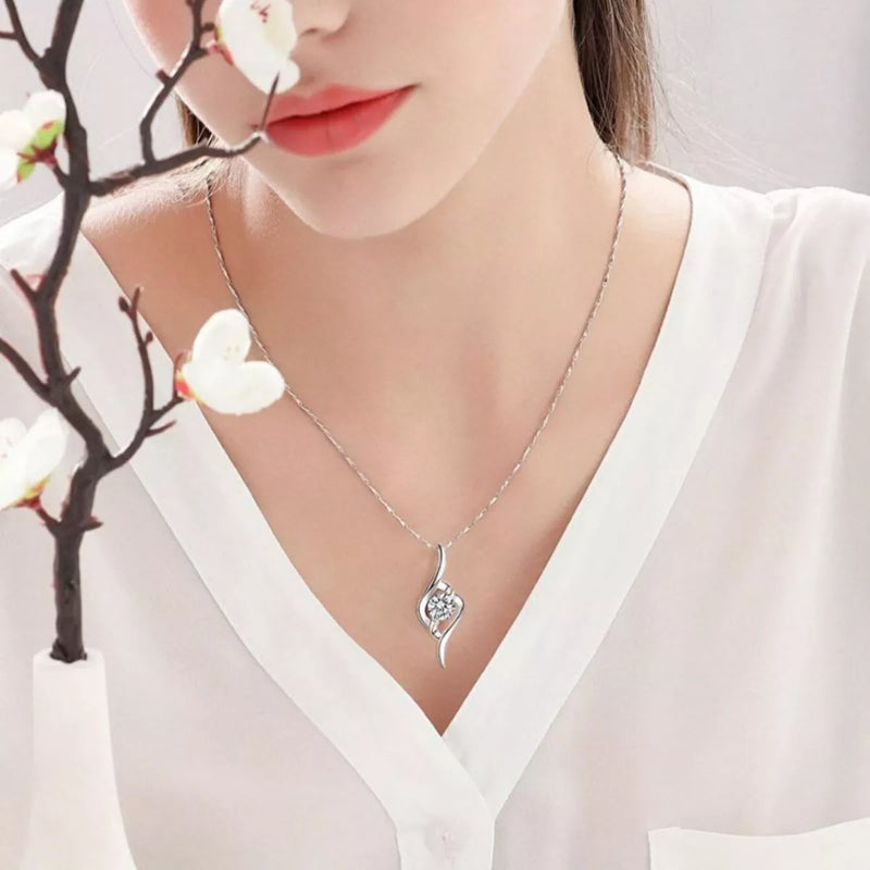 1 Carat Moissanite 925 Sterling Silver Pendant Necklace