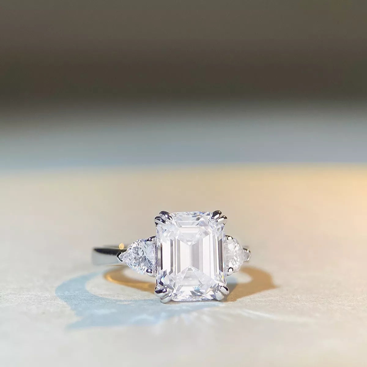 925 Sterling Silver Zircon Geometric Ring