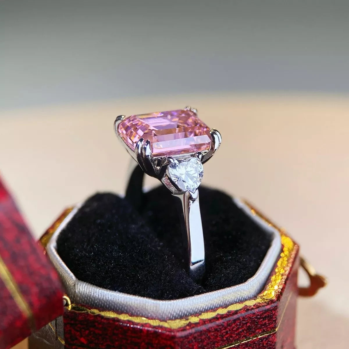 925 Sterling Silver Zircon Geometric Ring